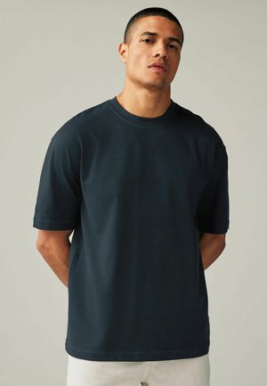 Next HEAVYWEIGHT 3 PACK - T-shirts basic - navy blue pink ecru