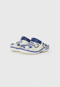 Beli in modri zložljivi klini z zasnovo R2-D2 iz Vojne zvezd ter temnoblue nastavljivim petnim trakcem.