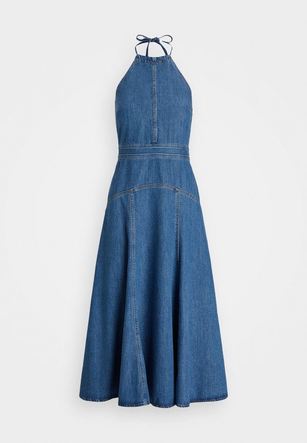 Denim Halter Dress - Maxi dress - pirra wash4