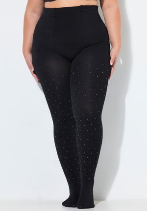 Ulla Popken, THERMO-STRUMPFHOSE, STRASS, GEFÜTTERT - Medias - black