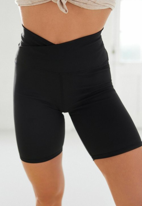 Short Cycliste Crème Stretch Tissé À Ourlets Et Boucles | Bas | PLT FR