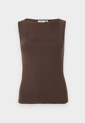 Gina Tricot, SQUARE NECK TANK - Topper - seal brown