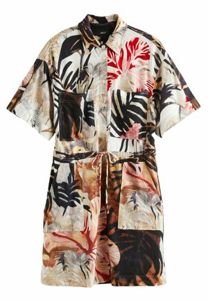 DRAWSTRING UTITLITY - REGULAR FIT - Abito a camicia - ecru tropical leaf print