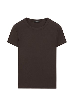 Massimo Dutti SHORT SLEEVE  - T-shirt basic - mottled brown