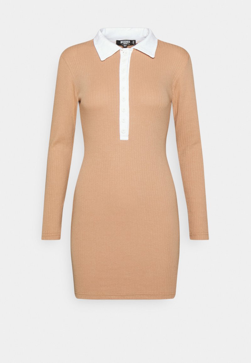 Damen Kleider | Missguided Petite CONTRAST COLLAR PLACKET DRESSEtuikleidcamel - AL72763 Damen Kleider | Missguided Petite CONTRAST COLLAR PLACKET DRESSEtuikleidcamel - AL72763