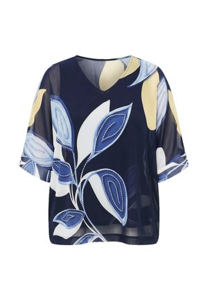 Ulla Popken, CHIFFON-TUNIKA, DOPPELLAGIG, V-AUSSCHNITT, 3/4-ARM - Tunikaer - marine