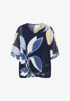 Ulla Popken, CHIFFON-TUNIKA, DOPPELLAGIG, V-AUSSCHNITT, 3/4-ARM - Tunique - marine