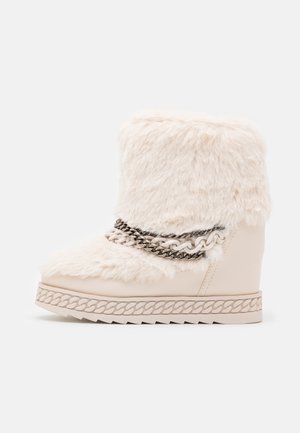 Enkellaarsjes met hoge hak - off-white