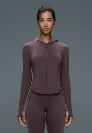 OYSHO, LIGHT WARM CROPPED TECHNICAL JACKET. - Sweat zippé - purplish brown