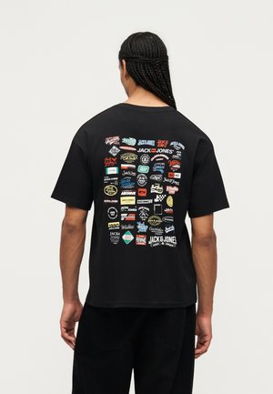 Jack & Jones, JJLEGACY TEE CREW NECK - Printtipaita - black