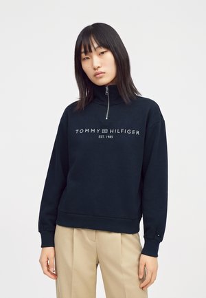 Tommy Hilfiger, CORP LOGO HALF-ZIP SWEATSHIRT - CORP LOGO - Суитшърт - dark blue
