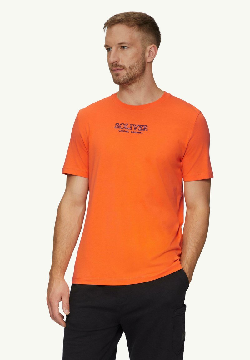 s.Oliver MIT LOGO-MOTIVEN - T-shirt print - orange