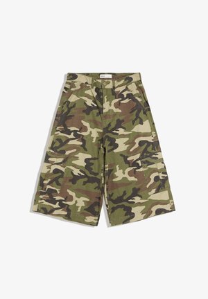 Bershka, BARREL PRINT - BERMUDA SHORTS - Šortky - khaki
