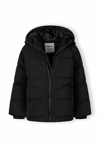 Melnā pūkainā jaka ar kapuci, ar rāvējslēdzēju priekšpusē, kvadrātveida tekstūru un sānu kabatām. Izgatavota no viegla sintētiska materiāla.