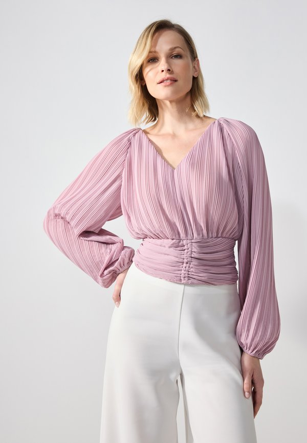CROPPED PLISSE TUNIC - Blouse - mauve shadows