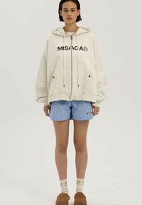 Misaga STATEMENT HOODIE - Sweater met rits - beżowy