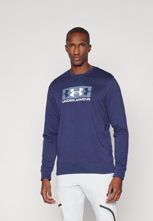 Under Armour RIVAL LOGO CREW  - Sweatshirt - midnight navy/downpour gray/white