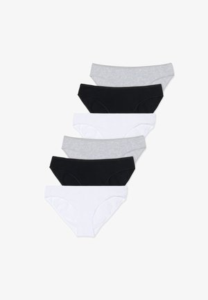 OVS, PACK OF 6 REGULAR-FIT KNICKERS - Braguitas - black white grey