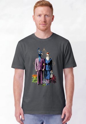 watapparel, FANCY BIRDS UNISEX - T-shirt imprimé - anthracite