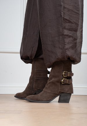 PS POELMAN, . - Cowboy-/Bikerlaarsjes - brown