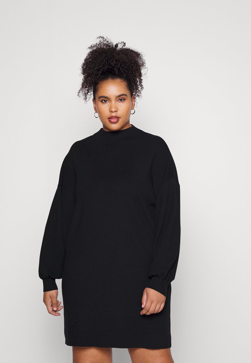 Vero Moda Curve VMNANCY FUNNELNECK DRESS - Robe pull - black