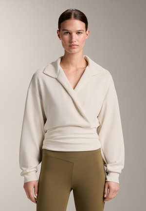 WRAP POLO NECK WITH SOFT-TOUCH MODAL  - Collegepaita - white