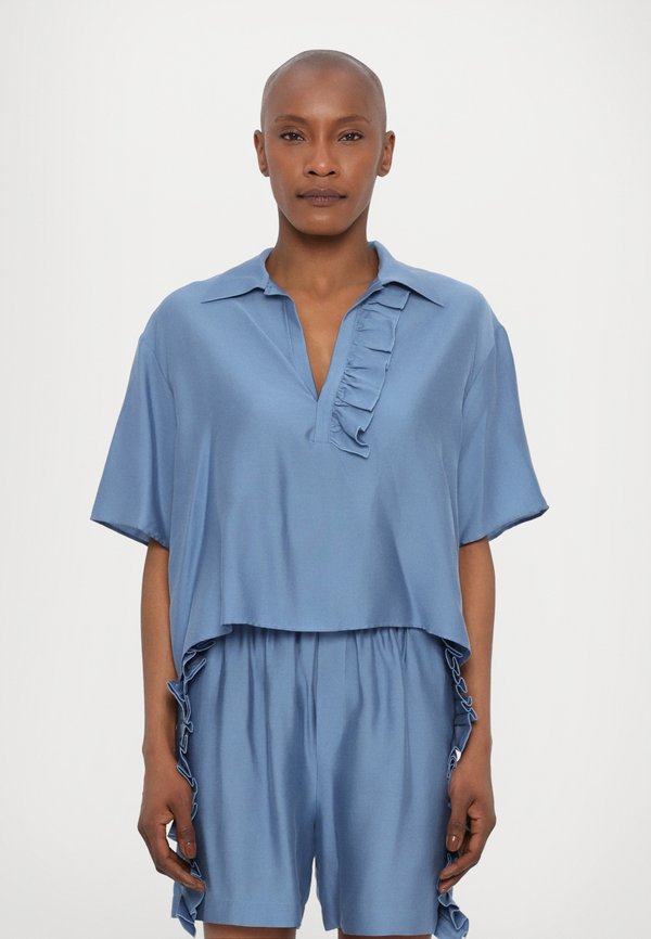 LUNA FRILL SHORT SLEEVE - Bluse - lobelia