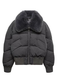 Mango Zimní bunda - mottled dark grey