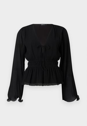 Gina Tricot Ilgarankovis viršutinės dalies drabužis - black
