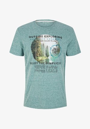 MIT FOTOPRINT - Print T-shirt - rough green snow melange