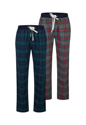 CHRISTMAS 2-PACK - Nachtwäsche Hose - navy/anthra/green