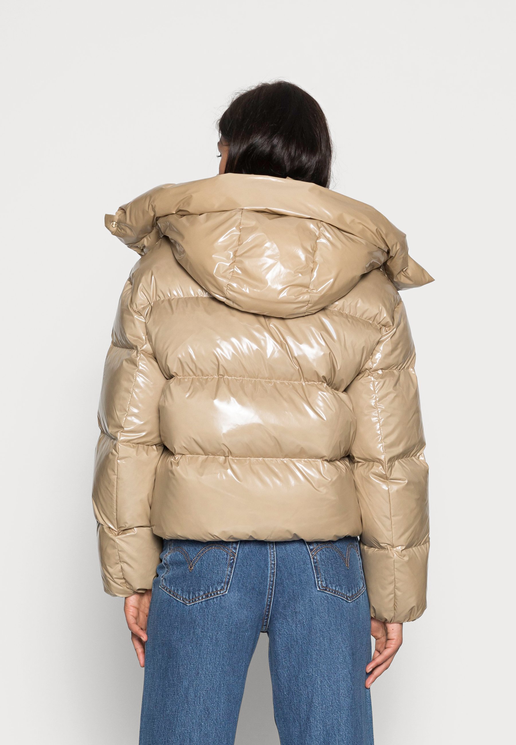 glossy down jacket