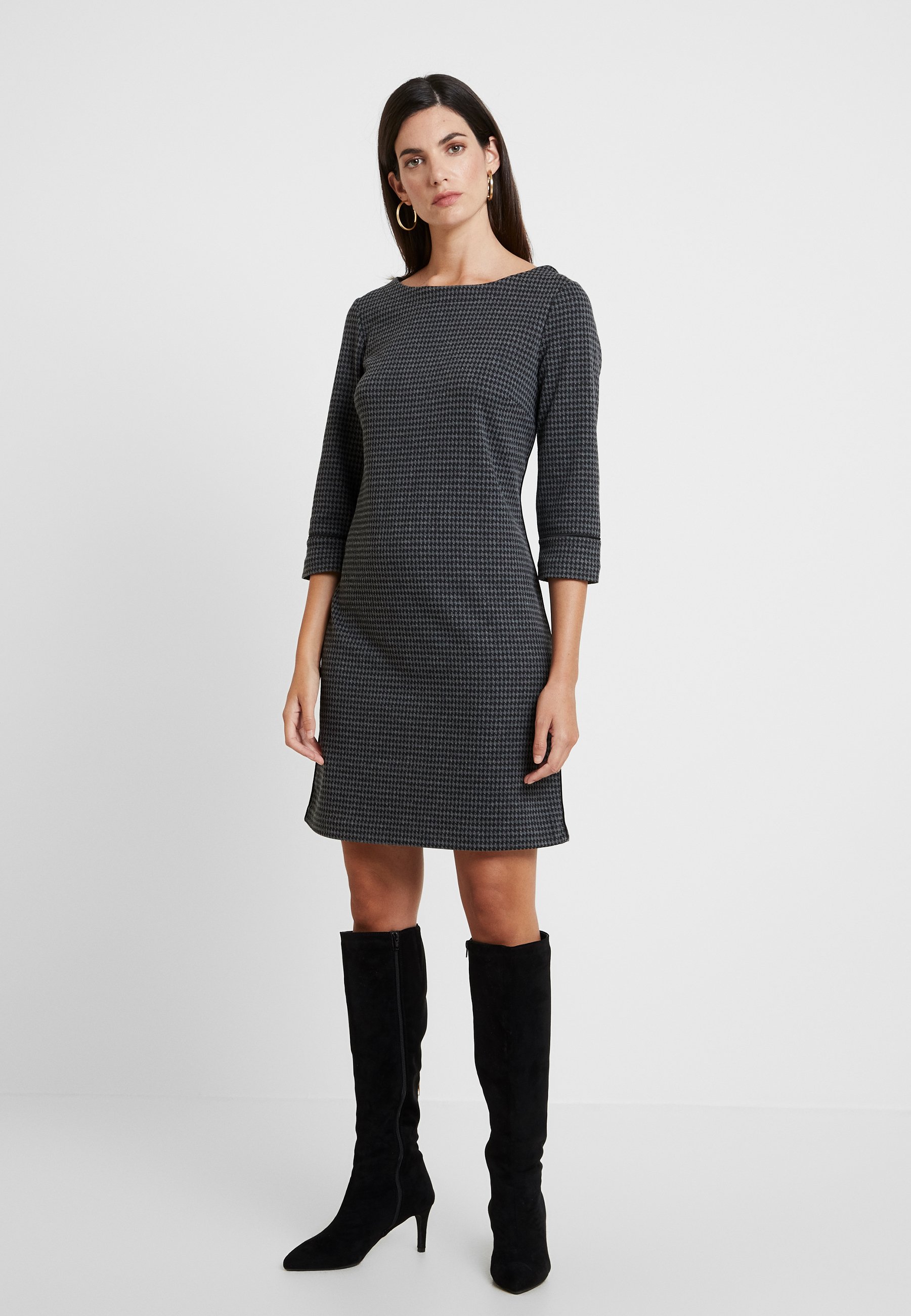 KLEID KURZ - Strickkleid - grey/black KLEID KURZ - Strickkleid - grey/black