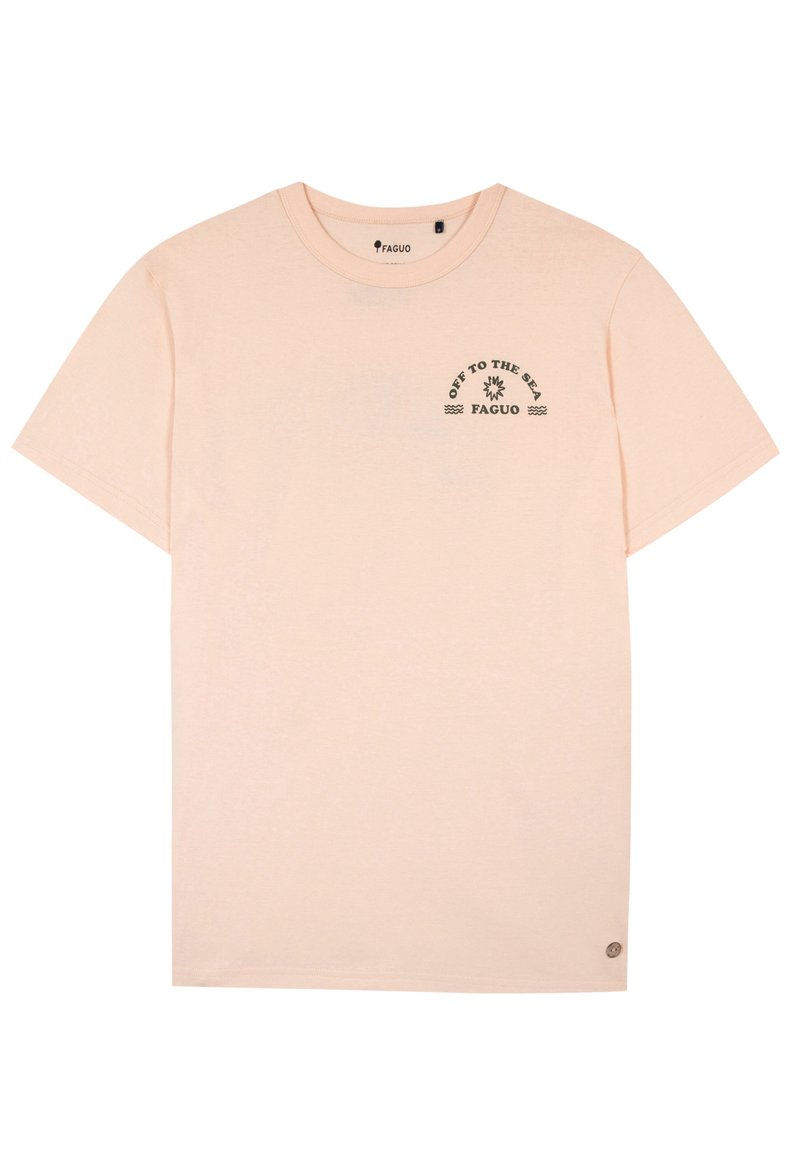 Faguo T-shirt print donkerroze Faguo T-shirt print donkerroze