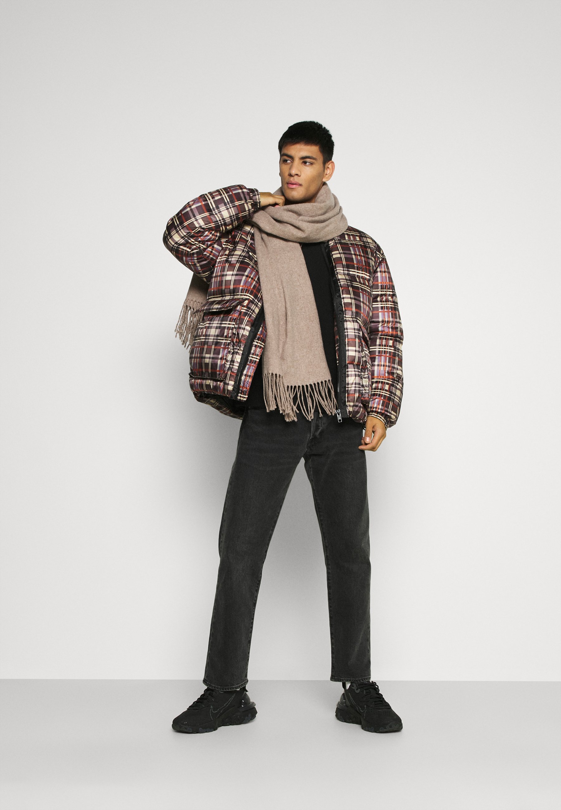 check puffer jacket mens