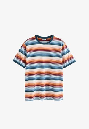 Next, REGULAR FIT - HORIZONTAL STRIPE RINGER T-SHIRT . - T-shirt print - orange blue