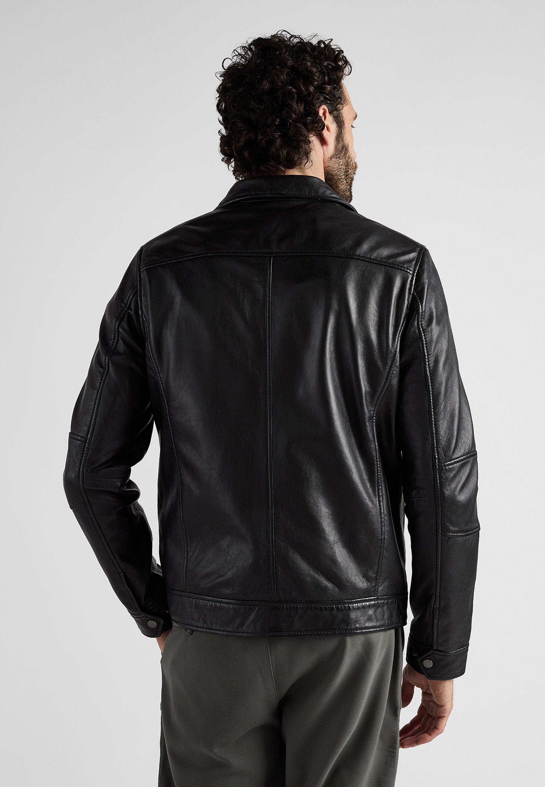 JCC Leather jacket - black - Zalando