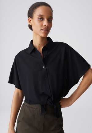 OPUS, BOXY KNOT DETAIL - Overhemdblouse - black