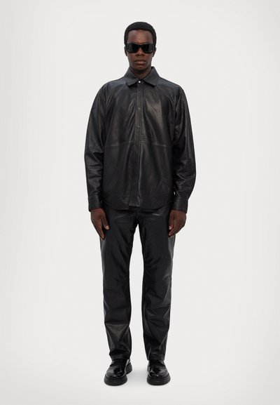 rag & bone Nahkahousut - black