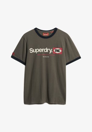 Superdry & Co CORE LOGO RINGER WORKWEAR GRAPHIC - T-shirts print - dusky slate grey