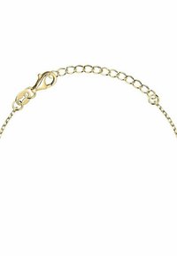 Bracciale in oro con chiusura a farfallina, anelli allungati e una superficie liscia e lucida. Design semplice con accenti minimi.