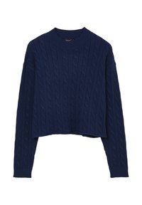 CROP TRECCE - Maglione - blu