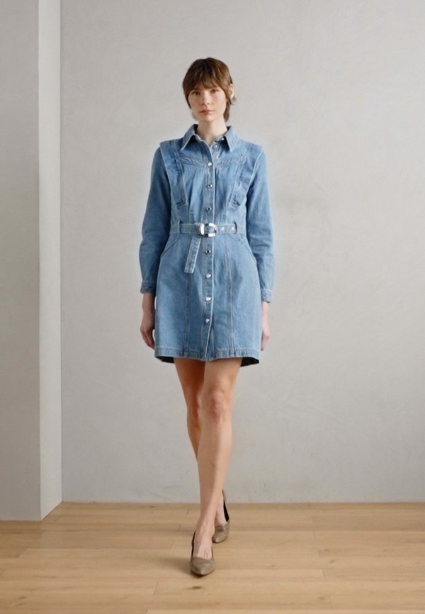 RICOLI - Denim dress - denim stone4
