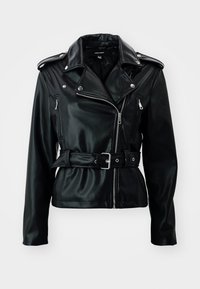 VMDEMIFIE SHORT COATED JACKET - Dirbtinės odos striukė - black