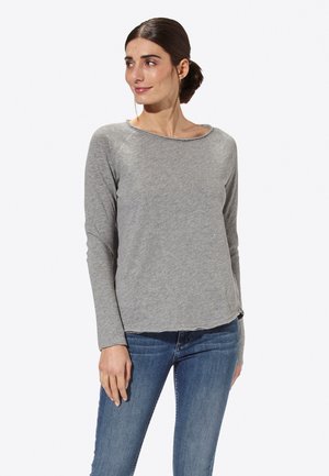 Tops ar garām piedurknēm - grey melangé