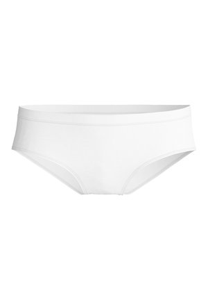 Slip bianco in cotone dalla texture liscia, con elastico in vita e senza motivi visibili. Presenta un design semplice e funzionale.