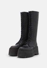 Zign LEATHER - Stivali con i lacci - black