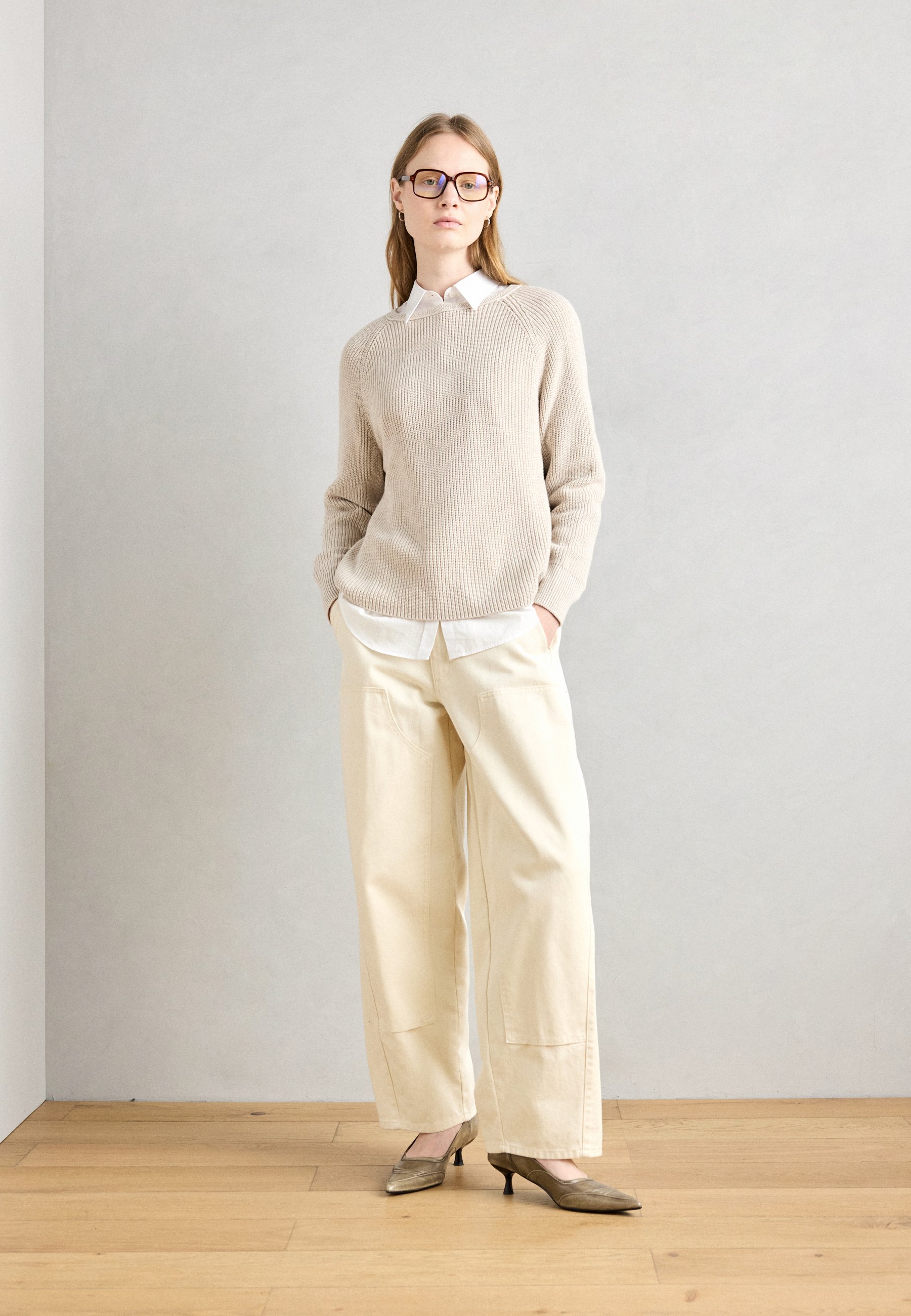 Marc O'Polo LONGSLEEVE ROUND NECK - Pulóver - sandy melange