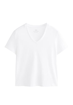 OYSHO V-NECK - Osnovna majica kratkih rukava - stone