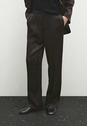 Trousers - mottled dark brown